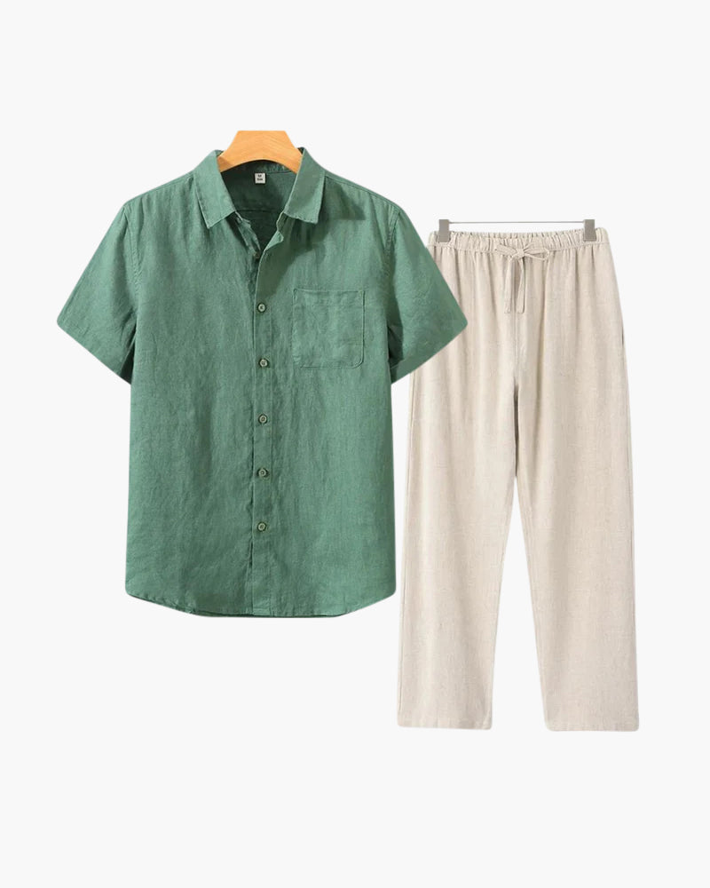 Stivo linnen set (korte mouw)