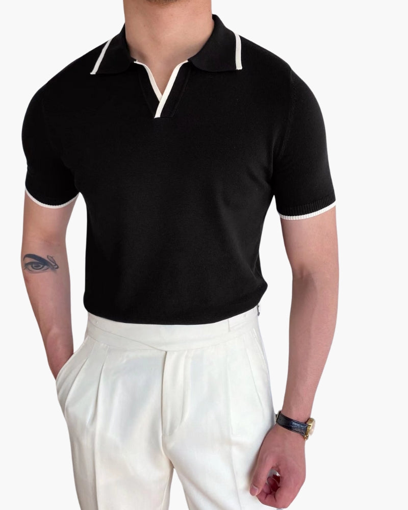 Monaco polo met contrasterende rand