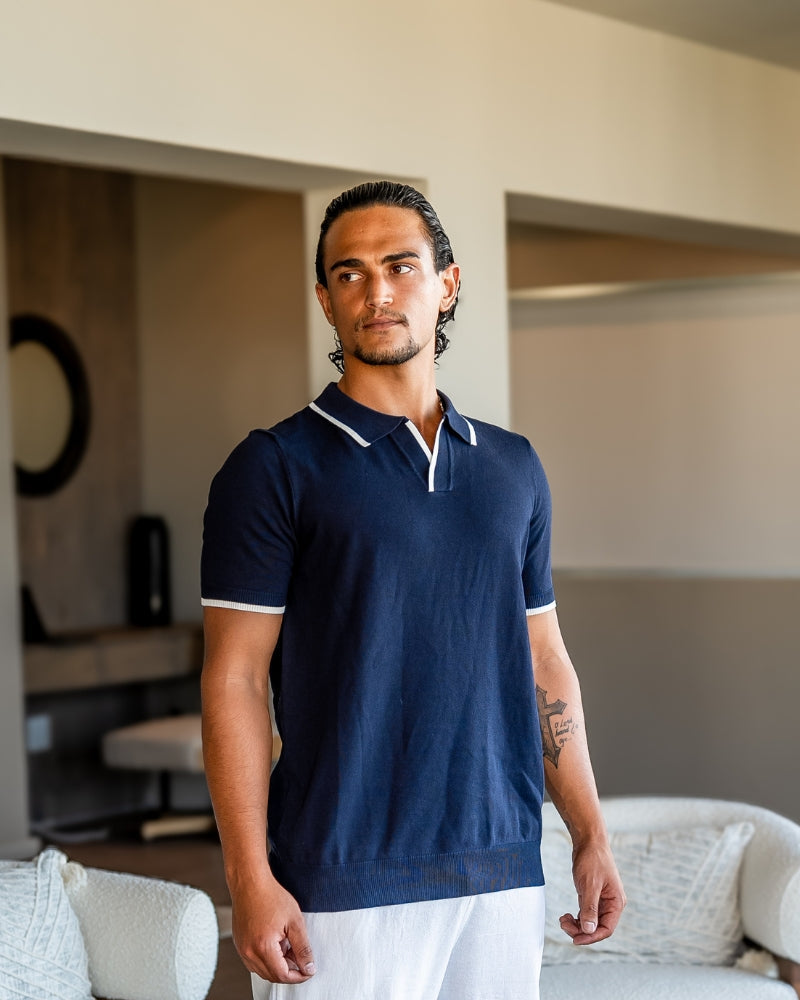 Monaco polo met contrasterende rand