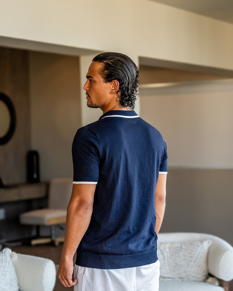 Monaco polo met contrasterende rand