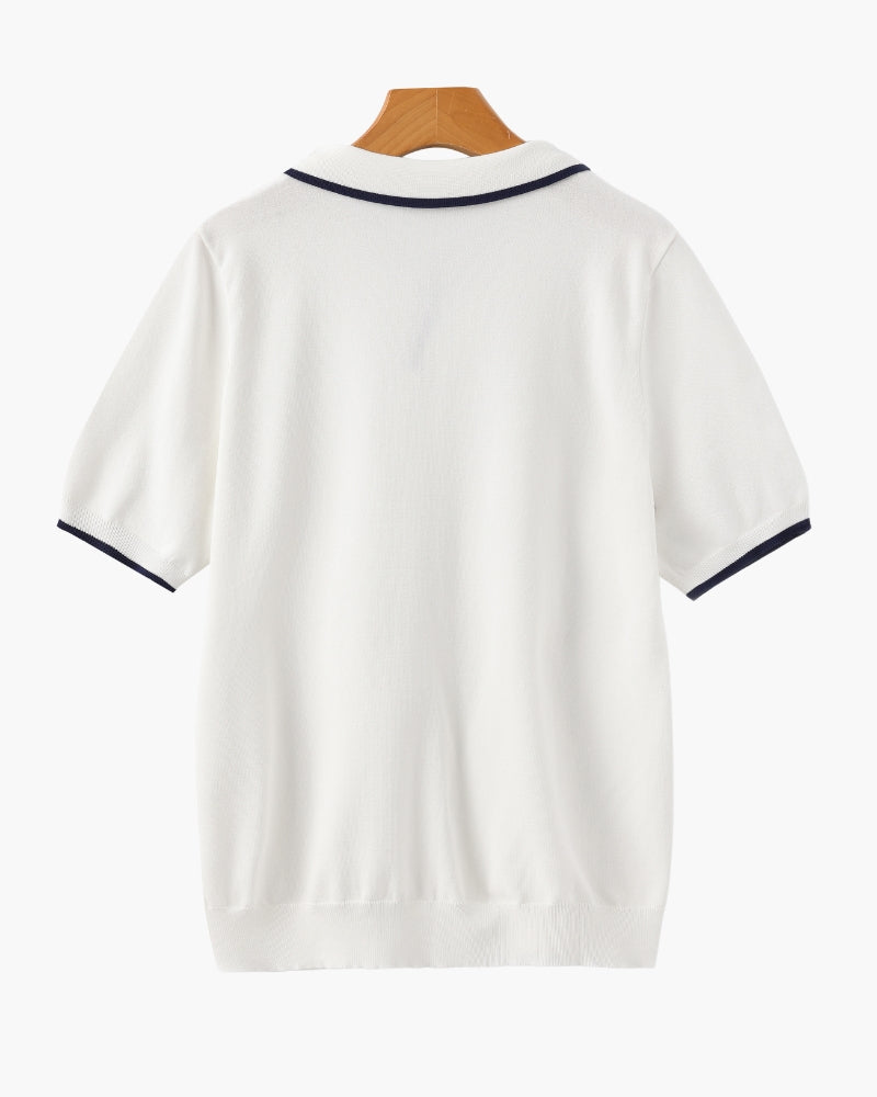 Monaco polo met contrasterende rand
