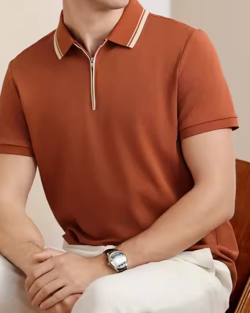Ridgeway poloshirt met ritssluiting
