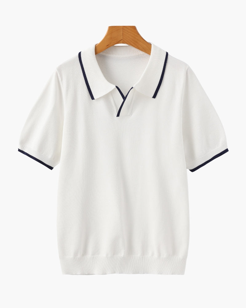 Monaco polo met contrasterende rand